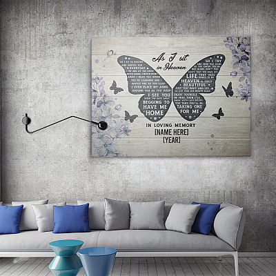 Alternative view of As I Sit in Heaven and Watch You Every Day Personalized Gallery Wrapped Framed Canvas Prints - Unframed Poster