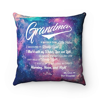 Grandma I Hugged This Little Pillow I Filled It With My Wishes - Grandma Gift Decorative Throw Pillow