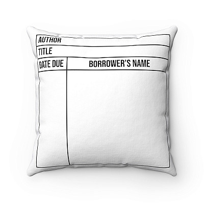 Library Card Throw Pillow - Decorative Pillow - Indoor Outdoor Cushion - Sofa Home Decor