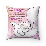 No One Else Will Ever Know The Strength of My Love Elephant Mother Heart Decorative Pillow
