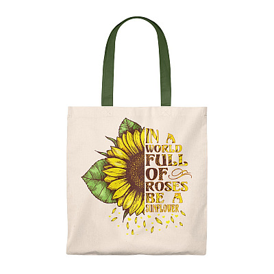 Alternative view of In A World Full of Roses Be A Sunflower Tote Bag -  Shoulder Bag - Reusable Grocery Shopping Bag