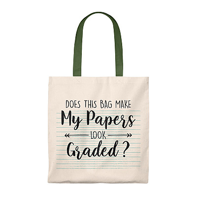 Alternative view of Does This Bag Make My Papers Look Graded Vintage Canvas Tote Bag - Shoulder Bag - Reusable Grocery Shopping Bag