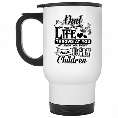 14 oz. White Travel Mug