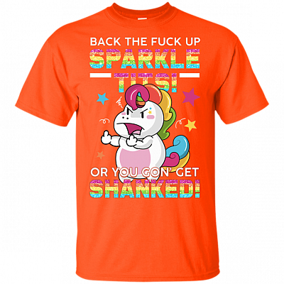 Alternative view of Back The Fuck Up Sparkle Tits You Gon Get Shanked Funny Unicorn Meme T-Shirt