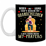 When My Arms Cannot Reach My Grandchildren I Hug Them With My Prayers - Grandpa Ceramic Coffee Mug - Travel Mug - Stainless Water Bottle
