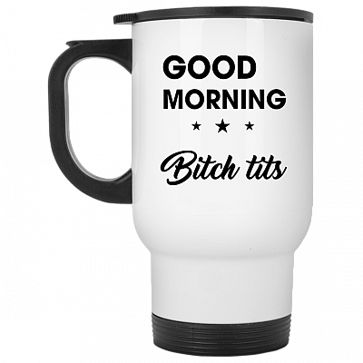 14 oz. White Travel Mug