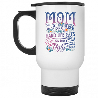 14 oz. White Travel Mug