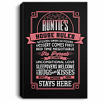 Aunties House Rules Kitchen Open 24 Hours Gallery Wrapped Framed Canvas Prints - Unframed Poster - Home Decor Wall Art