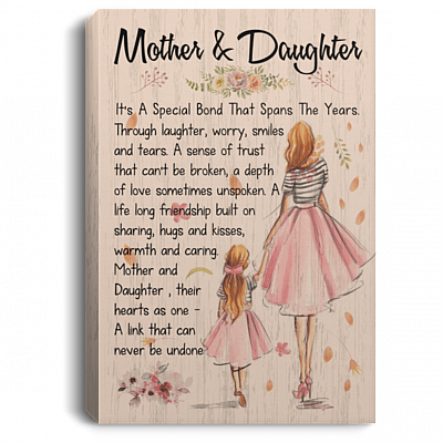 Mother And Daughter Gallery Wrapped Framed Canvas Prints - Unframed Poster - Home Decor Wall Art
