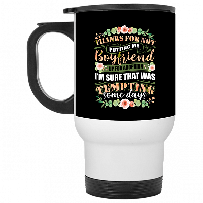 14 oz. White Travel Mug