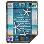 Life Is Like The Ocean Waves Will Try To Knock You Down Fleece Blanket - Premium Sherpa Blanket - Woven Blanket