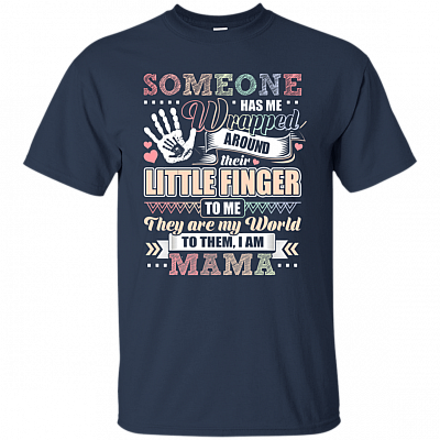 Alternative view of Someone Has Me Wrapped Around Their Little Finger I Am Mama T-shirt - Mom V-neck Tee