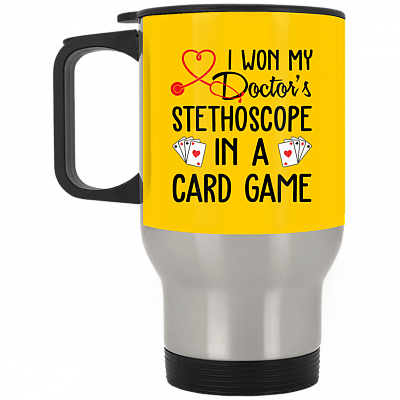 14 oz. Silver Travel Mug