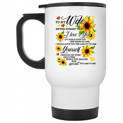 14 oz. White Travel Mug