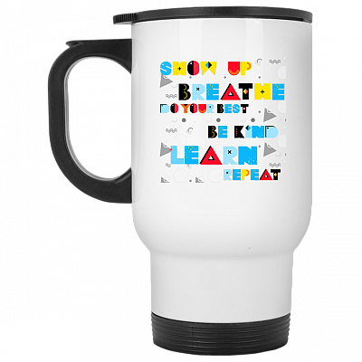 14 oz. White Travel Mug