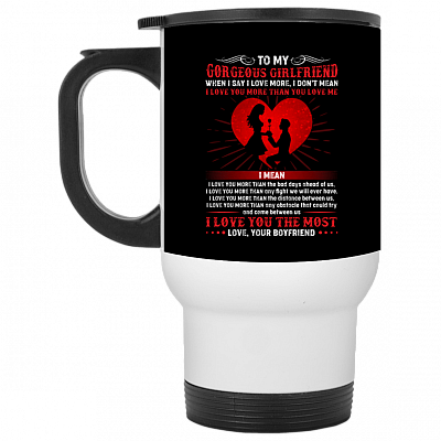 14 oz. White Travel Mug