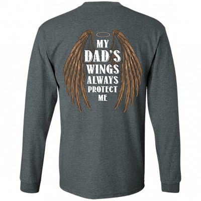 Alternative view of My Dad's Wings Always Protect Me Print On Back Hoodie - Long Sleeve - Sweatshirt