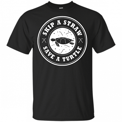 Skip A Straw Save A Turtle Save Ocean T-Shirt - About Plastic Pollution Shirt