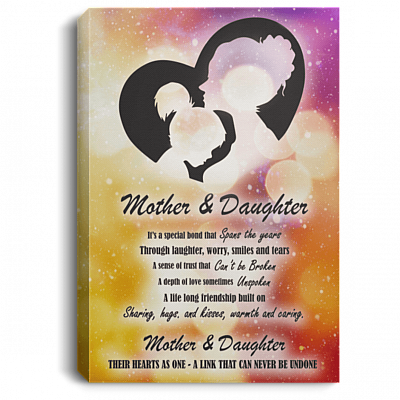 Mother and Daughter Their Hearts As One A Link That Can Be Undone Wrapped Canvas - Framed Canvas Prints - Unframed Poster - Home Decor Wall Art