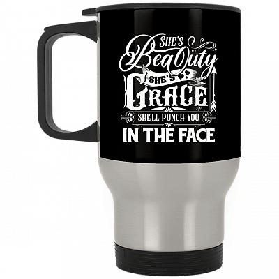 14 oz. Silver Travel Mug