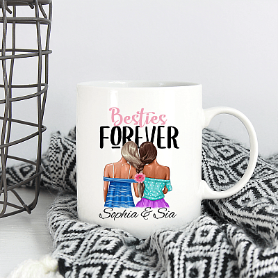 Alternative view of Bestie Forever - Bestfriend Personalized Ceramic Coffee Mug - Beer Stein - Water Bottle - Color Changing Mug