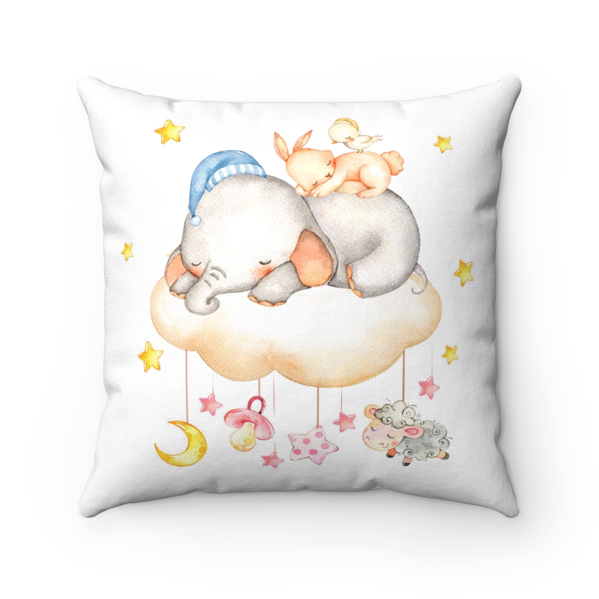 Dream Big Little One Cute Baby Elephant Decorative Throw Pillow
