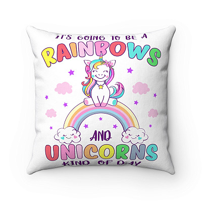 It's Going To Be A Rainbows And Unicorns Day Throw Pillow - Decorative Pillow - Indoor Outdoor Cushion - Sofa Home Decor