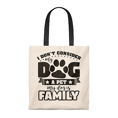 I Don't Consider My Dog A Pet My Dog Is My Family Vintage Canvas Tote Bag - Shoulder Bag- Reusable Grocery Shopping Bag