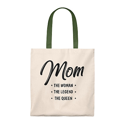 Alternative view of Mom The Woman The Le-gend The Queen Vintage Canvas Tote Bag - Shoulder Bag - Reusable Grocery Shopping Bag