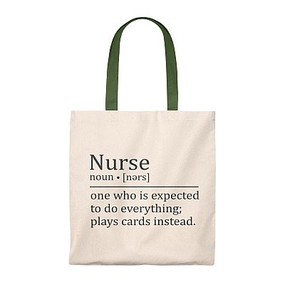 Alternative view of Nurse One Who Is Expected To Do Everything Plays Cards Instead Vintage Canvas Tote Bag - Reusable Grocery Shopping Bag