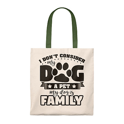 Alternative view of I Don't Consider My Dog A Pet My Dog Is My Family Vintage Canvas Tote Bag - Shoulder Bag- Reusable Grocery Shopping Bag