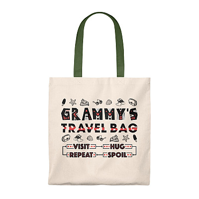 Alternative view of Grammy's Travel Bag Vi-sit Hug Spoil Re-peat Funny Vintage Canvas Tote Bag - Shoulder Bag - Reusable Grocery Shopping Bag