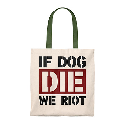 Alternative view of If Dog Dies We Ri-ot Vintage Canvas Tote Bag - Shoulder Bag - Reusable Grocery Shopping Bag