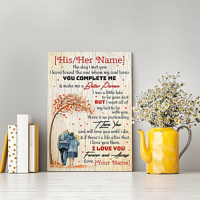 Alternative view of The Day I Met You I Have Found the One Whom My Soul Loves Personalized Framed Canvas Prints - Unframed Poster