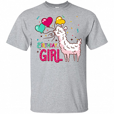 Birthday Girl Cute Llama T-Shirt
