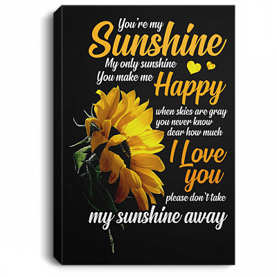 My Only Sunshine You-Make Me-Happy When Skies Are Gray Gallery Wrapped Framed Canvas Prints - Unframed Poster