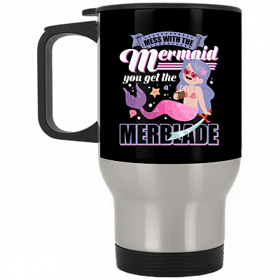 14 oz. Silver Travel Mug