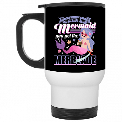 14 oz. White Travel Mug