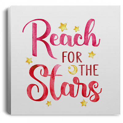 Reach For The Stars Baby Nursery Gallery Wrapped Framed Canvas Prints - Unframed Poster - Home Decor Wall Art