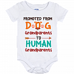 Promoted From Dog Grandparents To Human Grandparents Funny Dog Lovers Baby Onesie -Infant Bodysuit