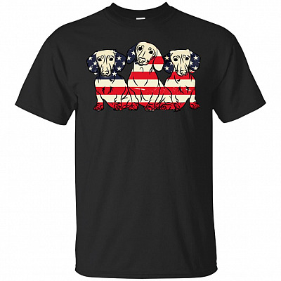 Dachshund Breed Dog America Flag Patriot T-Shirt - Love Wiener Sausage Dog USA Flag Patriotic July 4th Tee T Shirt