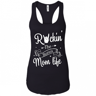 Rockin' The Bonus Mom Life Tank Top - Racerback Tank Shirt