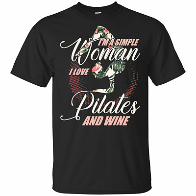 I Am A Simple Woman I Love Pilates And Wine T-shirt - V-neck Tee