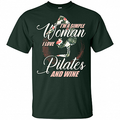Alternative view of I Am A Simple Woman I Love Pilates And Wine T-shirt - V-neck Tee