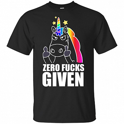 Zero Fucks Given Funny Sarcasm Unicorn for Woman T-Shirt