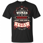 No Woman is Perfect Except Those Born in 1981 T-Shirt – Birthday Gifts for Women
