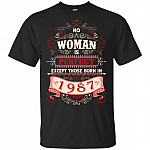 No Woman is Perfect Except Those Born in 1987 T-Shirt – Birthday Gifts for Women