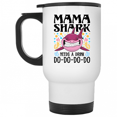 14 oz. White Travel Mug