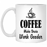Coffee Make Brain Work Gooder Ceramic Coffee Mug - Beer Stein -Water Bottle - Color Changing Mug