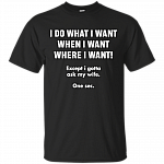 I Do What I Want When I Want Where I Want Except I Gotta Ask My Wife T-Shirt